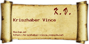 Kriszhaber Vince névjegykártya